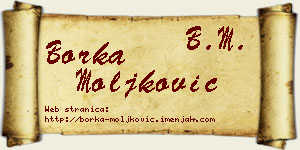 Borka Moljković vizit kartica